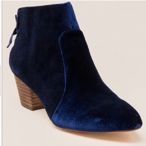 Restricted Blue Velvet Booties Sz 8 - Picture 12 of 16